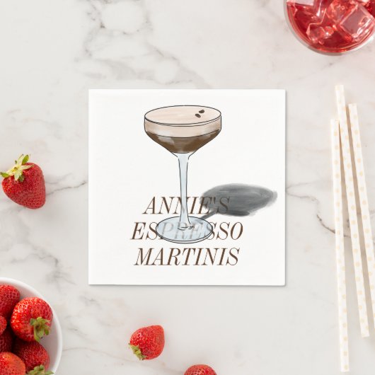 Espresso Martini-Cocktail Serviette (Beispiel)