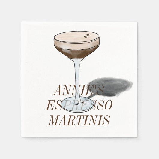 Espresso Martini-Cocktail Serviette (Vorderseite)