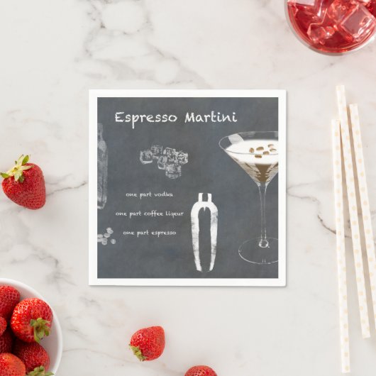 Espresso Martini Cocktail Serviette (Beispiel)