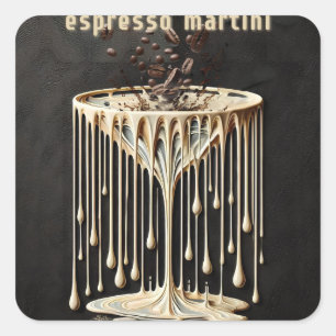 Espresso-Martini-Cocktailstunde Quadratischer Aufkleber