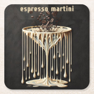 Espresso-Martini-Cocktailstunde Rechteckiger Pappuntersetzer