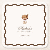 Espresso Martini Coffee Wavy Brautparty Party Rechteckiger Pappuntersetzer (Vorderseite)