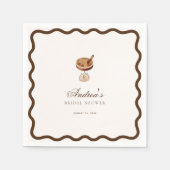 Espresso Martini Coffee Wavy Brautparty Party Serviette (Vorderseite)