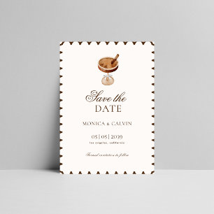 Espresso Martini Coquette Französische Vintage-Hoc Save The Date