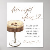 Espresso Martini Date Night Ideas Sign Poster (Vorne)