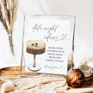 Espresso Martini Date Night Ideen Schild