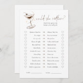 Espresso Martini Doodle Bridal Shower Game Einladung (Vorne/Hinten)