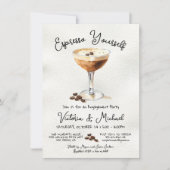 Espresso Martini Engagement Party Einladung (Vorderseite)
