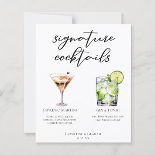 Espresso Martini Gin & Tonic Cocktail Hochzeitsmen