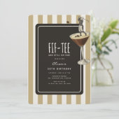 Espresso Martini Golf Thema 50. Geburtstag Einladung (Stehend Vorderseite)