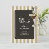 Espresso Martini Golf Thema 90. Geburtstag Einladung (Stehend Vorderseite)