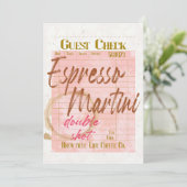 Espresso Martini Guest Karo Empfang Typografie (Stehend Vorderseite)