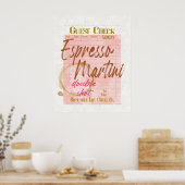 Espresso Martini Guest Karo Empfang Typografie Poster (Küche)