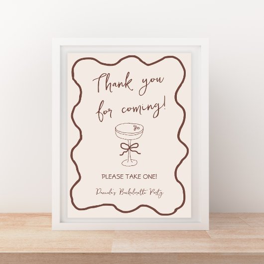 Espresso Martini Hand Drawn Bachelorette Favoriten Poster