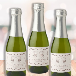 Espresso Martini Handgezeichneter Junggeselinnen-A Schaumweinetikett