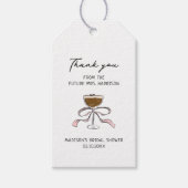 Espresso Martini Handgezeichnetes Brautparty Geschenkanhänger (Vorderseite)