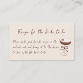 Espresso Martini Handgezeichnetes Brautparty Rezep Begleitkarte (Vorderseite)