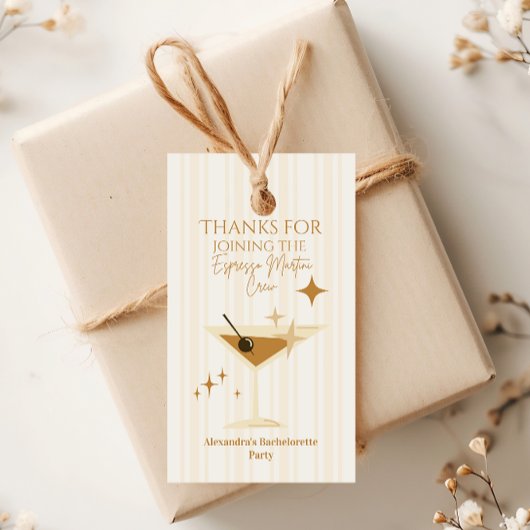 Espresso Martini Junggeselinnen-Abschied Geschenkanhänger