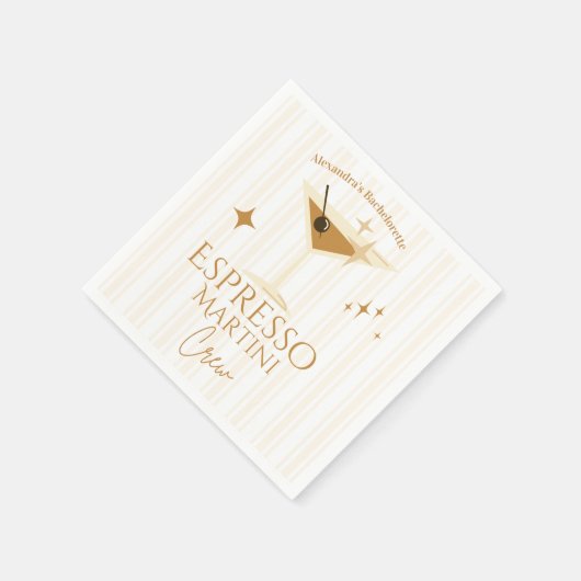 Espresso Martini Junggeselinnen-Abschied Serviette (Ecke)