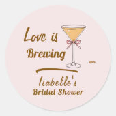 Espresso Martini Kaffee Modernes Brautparty Runder Aufkleber (Vorderseite)