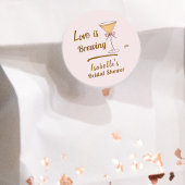 Espresso Martini Kaffee Modernes Brautparty Runder Aufkleber