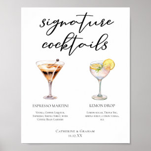 Espresso Martini Lemon Drop Cocktails Hochzeitsmen Poster