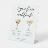 Espresso Martini Lemon Drop Cocktails Hochzeitsmen Sockelschild (Vorderseite)