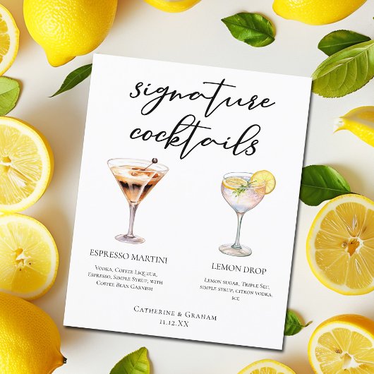 Espresso Martini Lemon Drop Cocktails Menü