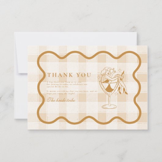 Espresso Martini Liebe Braut Brautparty Dankeskarte (Vorderseite)