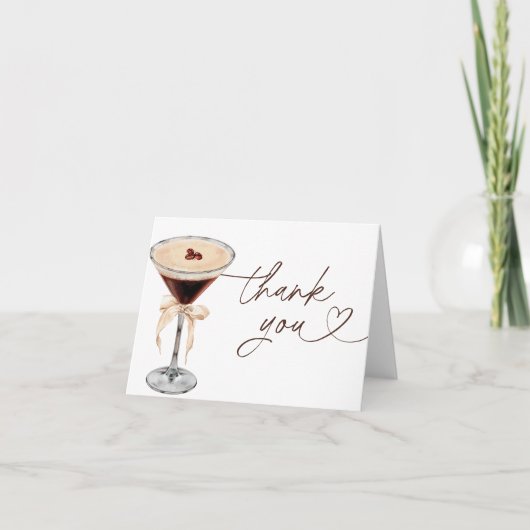 Espresso Martini Liebe Braut Brautparty Dankeskarte (Vorderseite)