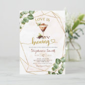 Espresso Martini Liebe Braut Brautparty Einladung (Stehend Vorderseite)