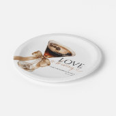 Espresso Martini Liebe Braut Brautparty Pappteller (Schrägansicht)