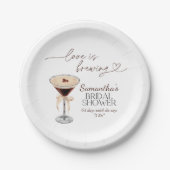 Espresso Martini Liebe Braut Brautparty Pappteller (Vorderseite)