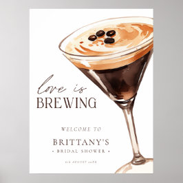 Espresso Martini Liebe Braut Brautparty Poster