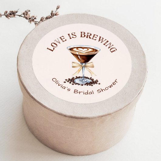 Espresso Martini Liebe braut Brautparty Runder Aufkleber