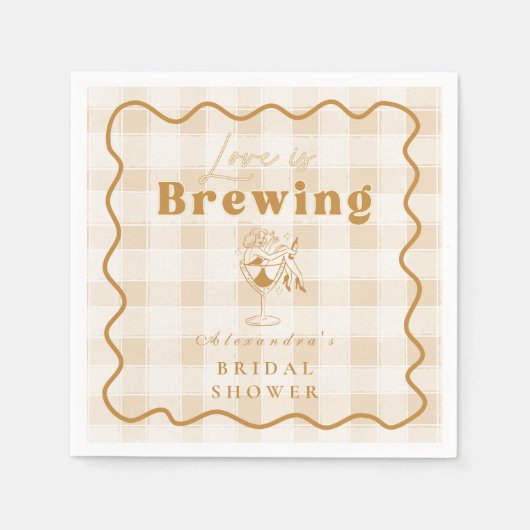 Espresso Martini Liebe Braut Brautparty Serviette (Vorderseite)