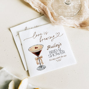 Espresso Martini Liebe Braut Brautparty Serviette