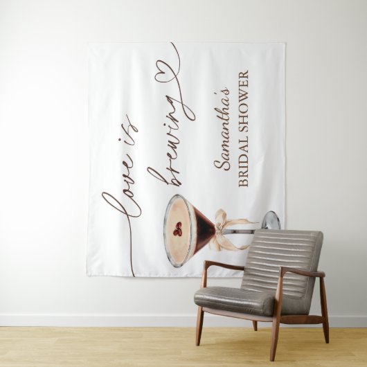 Espresso Martini Liebe Braut Brautparty Wandteppich (Beispiel)