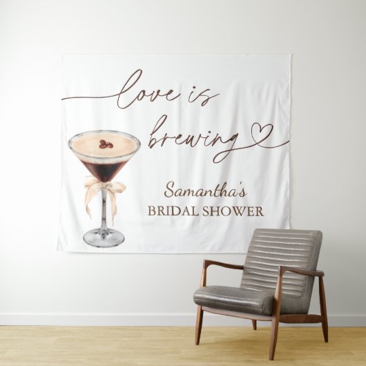 Espresso Martini Liebe Braut Brautparty Wandteppich (Beispiel (Horizontal))