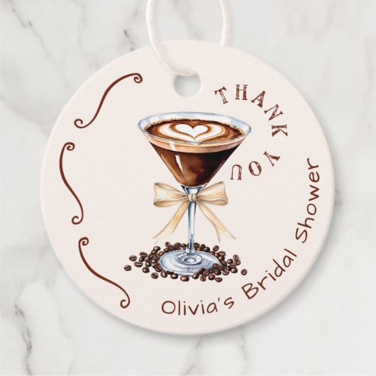 Espresso Martini Liebe Braut Bridal Vielen Dank Geschenkanhänger (Vorderseite)