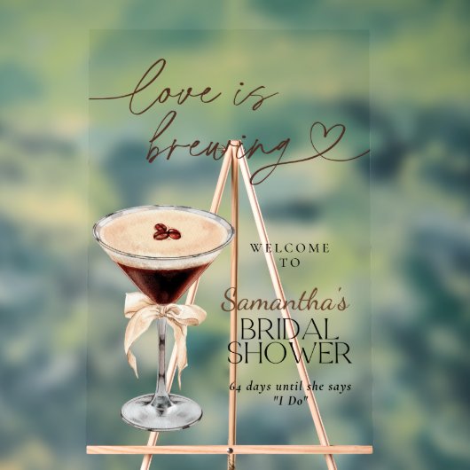 Espresso Martini Liebe Braut BridalShower-Zeichen Acrylschild (Neutral)