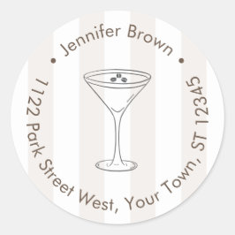 Espresso Martini Liebe Braut Rücksendeadresse Runder Aufkleber