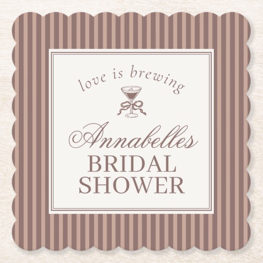 Espresso Martini Love Brewing Coffee Bridal Shower Untersetzer (Vorderseite)