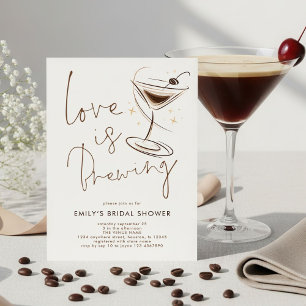 Espresso Martini Love is Brewing Brautparty Einladung