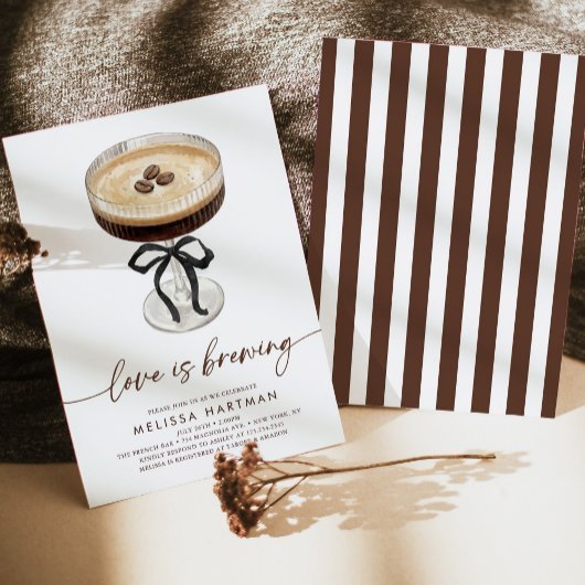 Espresso Martini Love Is Brewing Bridal Shower Einladung