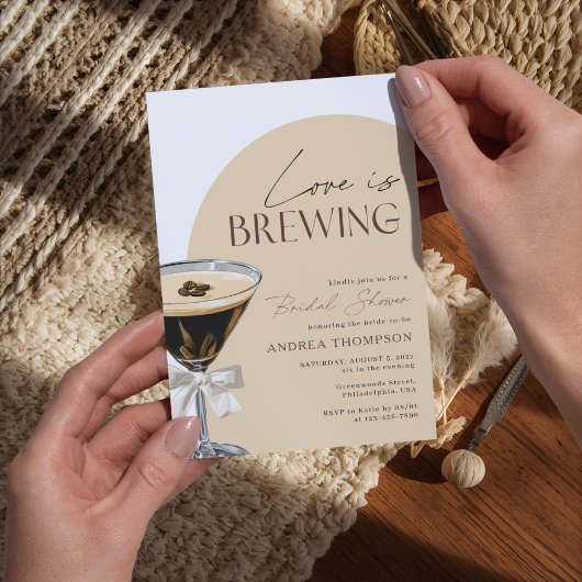Espresso Martini Love is Brewing Bridal Shower Einladung