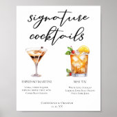 Espresso Martini Mai Tai Cocktails Hochzeitsmenü Poster (Vorne)