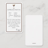 Espresso Martini Mini Cocktail Recipe Card Begleitkarte (Vorne/Hinten)