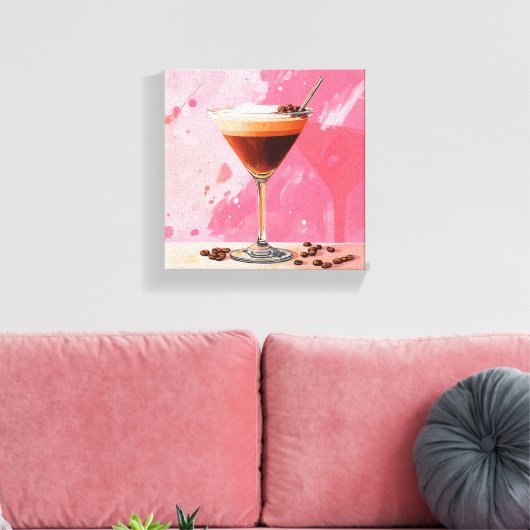 Espresso Martini mit Coffee Boans Leinwand (Insitu (Wohnzimmer))