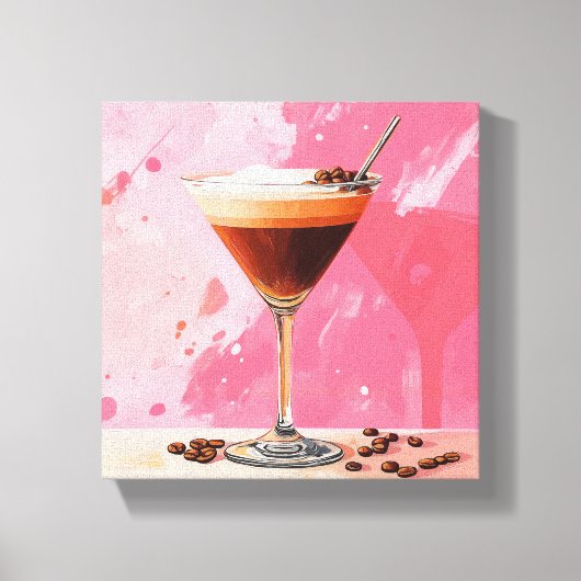 Espresso Martini mit Coffee Boans Leinwand (Vorderseite)